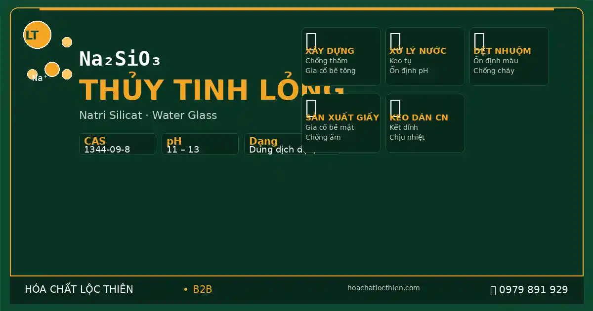 Natri Silicat Na₂SiO₃ — Thông Số Kỹ Thuật & Ứng Dụng Công Nghiệp