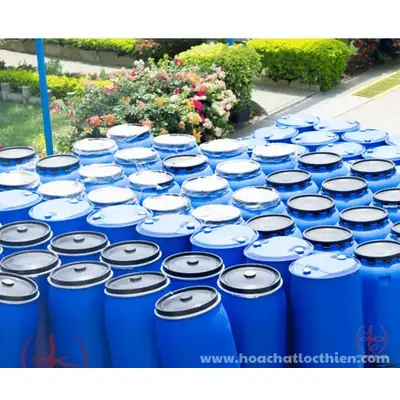 Phuy xút lỏng NaOH 45% — Lộc Thiên Chemical (minh họa đóng gói B2B đa ngành)