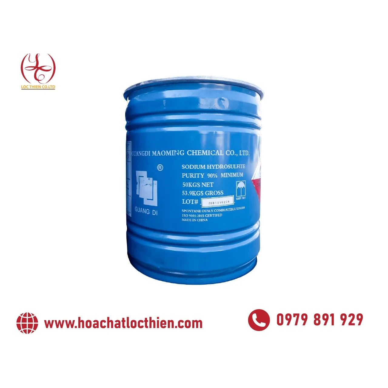 Tẩy Đường Sodium Hydrosulfite Na2S2O4 (Thùng 50kg) — Chất Khử Màu Dệt Nhuộm