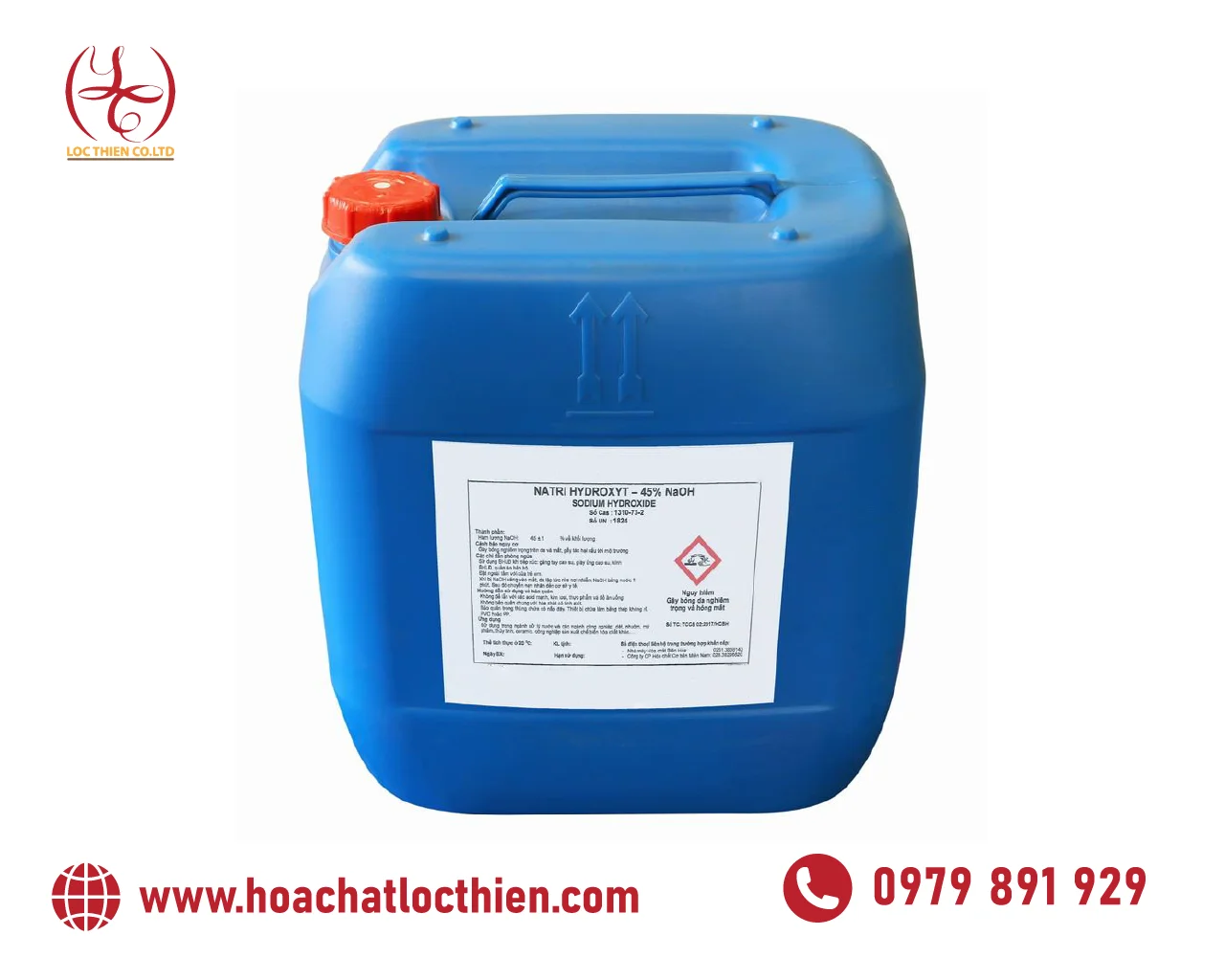 Xút lỏng NaOH 45% — ảnh thực tế kho Hóa Chất Lộc Thiên