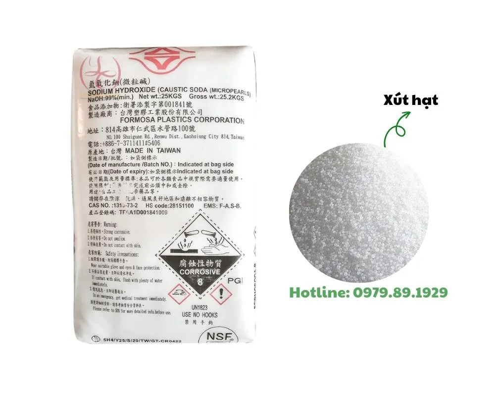 Xút hạt NaOH 99% Đài Loan — Lộc Thiên Chemical