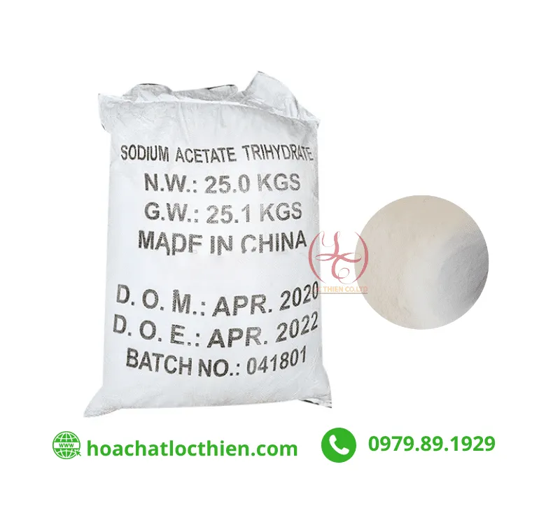 Natri axetat | CH3COONa.3H2O | Trung Quốc | 25Kg/Bao